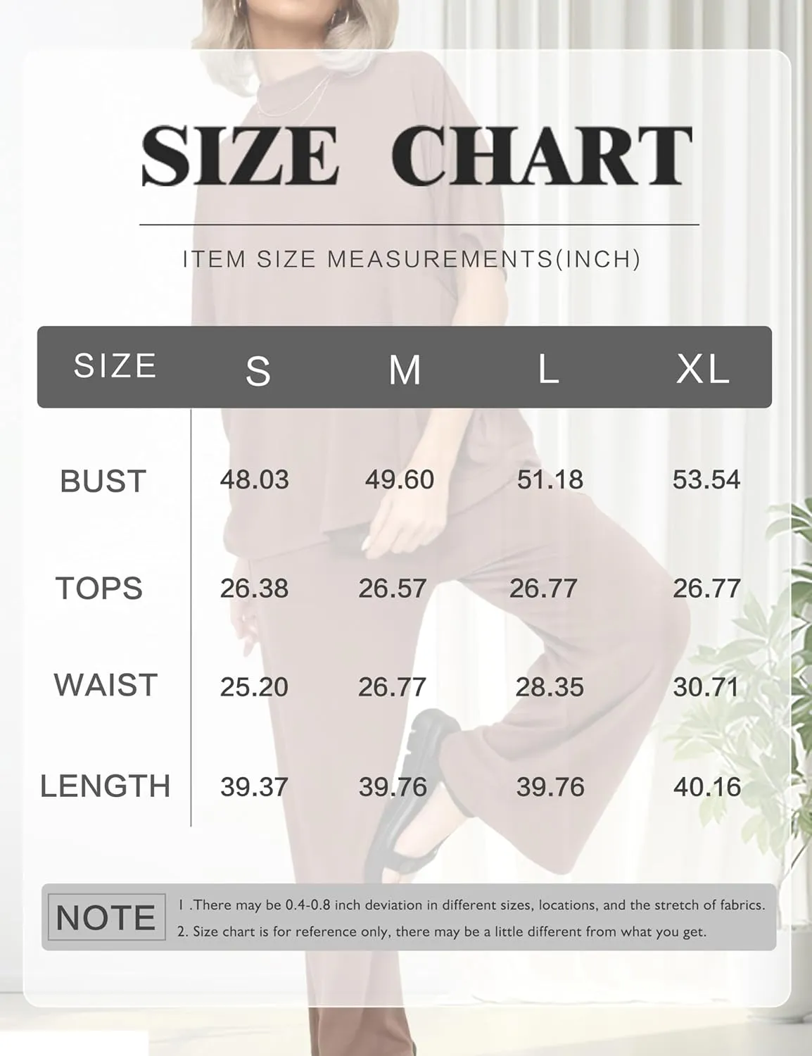 Women’s Oversized Lounge Set Soft Stretchy Mock Neck Top Wide-Leg Pants Casual Travel Loungewear 2Piece Outfit