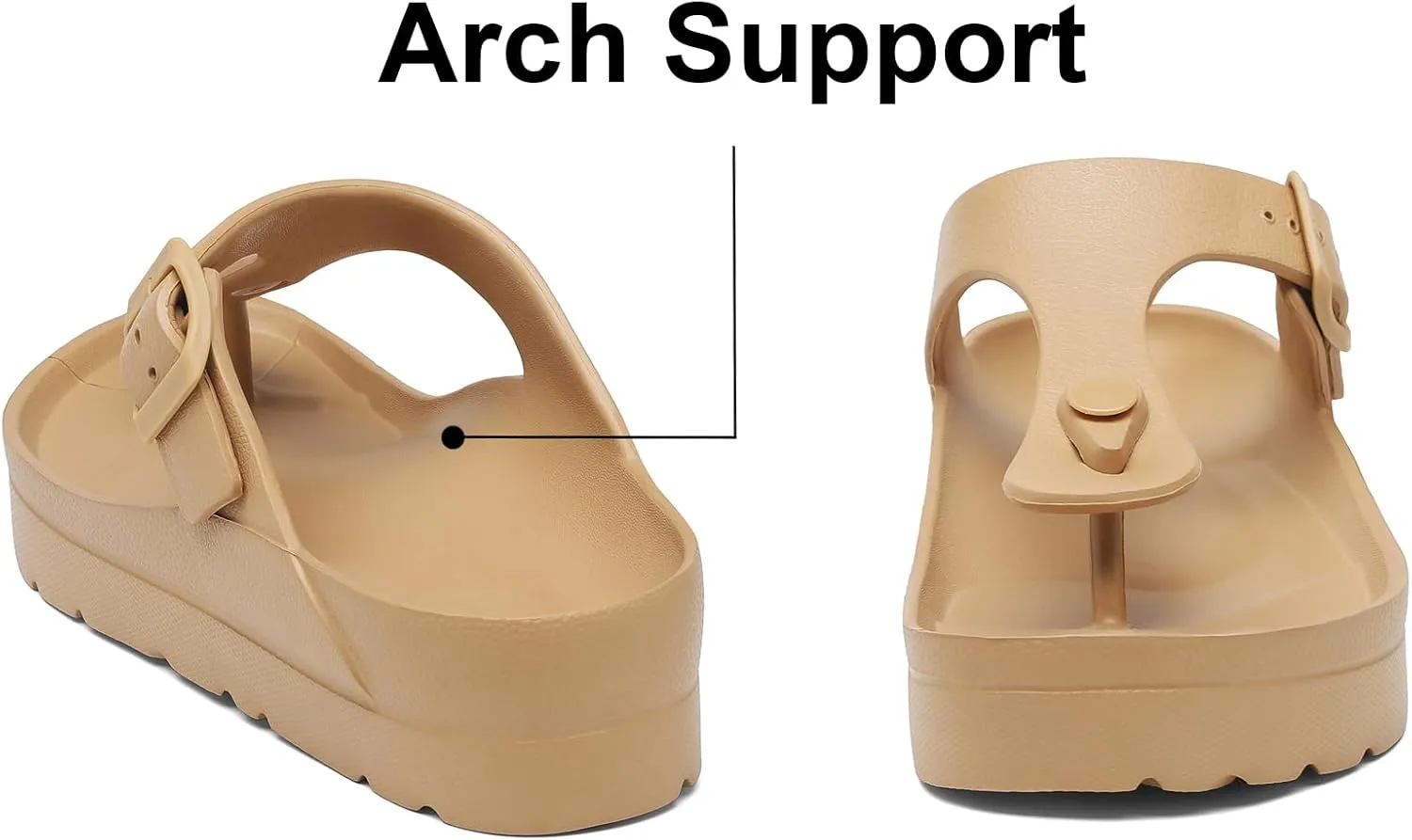 Women's Platform & Wedge Sandals with Arch Support for Woman Slides Comfort Lightweight Outdoor Slippers Ultra Cushion