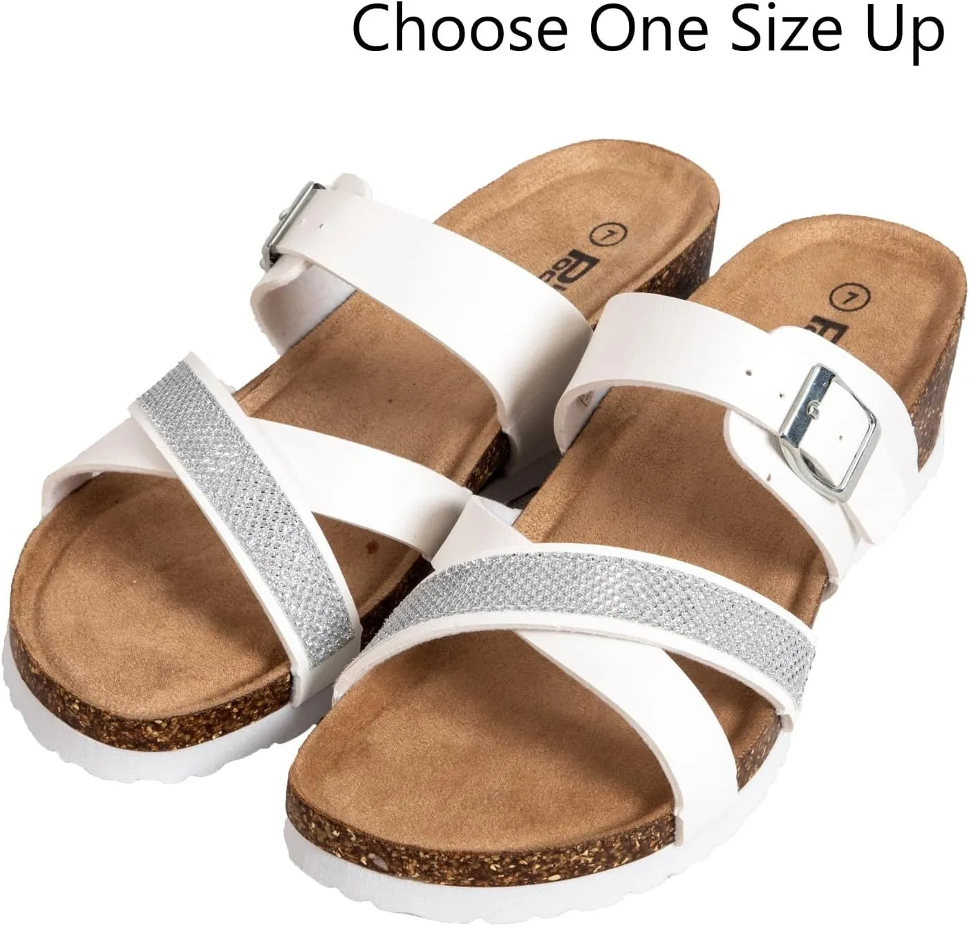 Women's Platform Cork Sandals, Adjustable Buckle Wedge Sandals, Comfort Open Toe Slip on Slides, Summer Essential Beach Home and Street Casual Sandals
