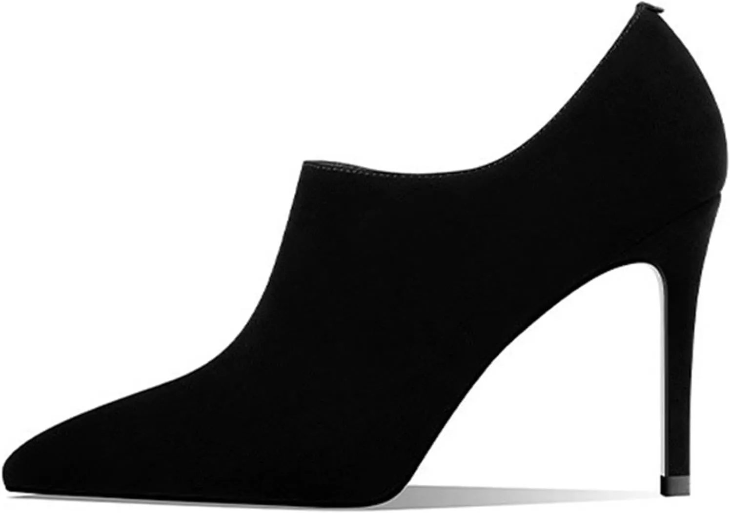 Womens Pointed Toe Stiletto Dress Boots Sexy Leather Cat Heel Ankle Boots