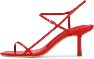 Women’s Sandals Kitten Heels Open Round Toe Thin Ankle Strap Adjustable Buckle Slingback Stiletto Heels Dressy Wedding Shoes