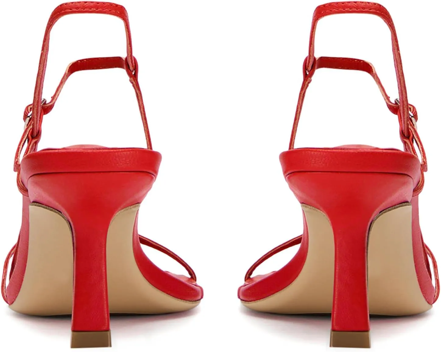 Women’s Sandals Kitten Heels Open Round Toe Thin Ankle Strap Adjustable Buckle Slingback Stiletto Heels Dressy Wedding Shoes