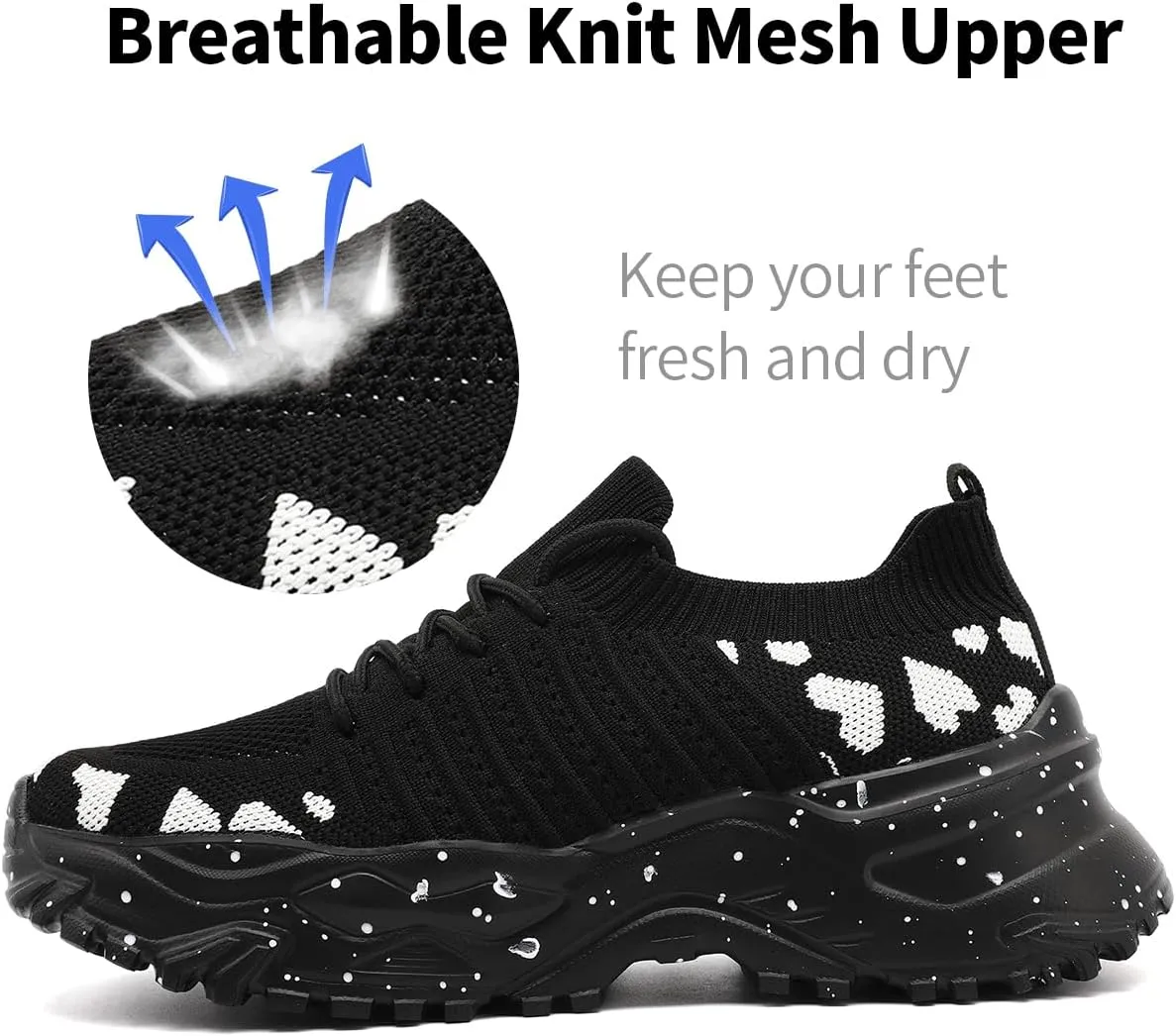 Women's Slip On Walking Shoes Lightweight Breathable Comfortable Tennis Sneakers for Workout Gym Cross Training Casual Platform Fashion Sneaker