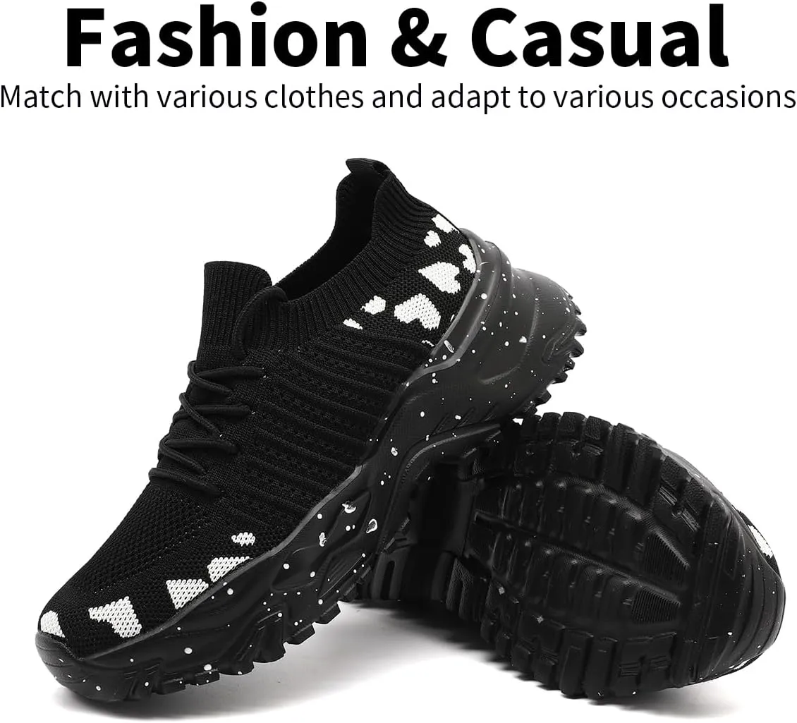 Women's Slip On Walking Shoes Lightweight Breathable Comfortable Tennis Sneakers for Workout Gym Cross Training Casual Platform Fashion Sneaker