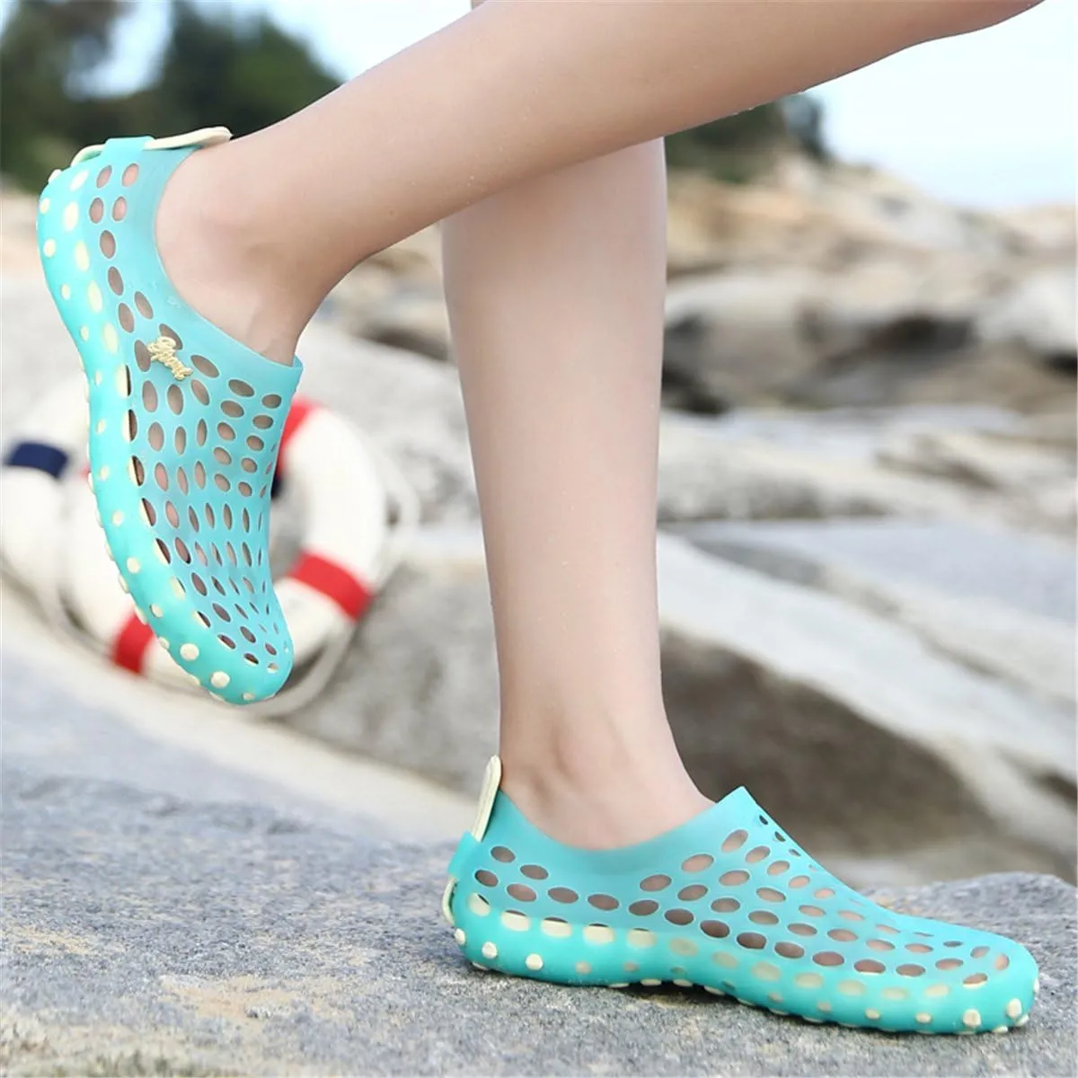 Women's Soft Beach Sandals Pull-On Aerobic Water Shoes