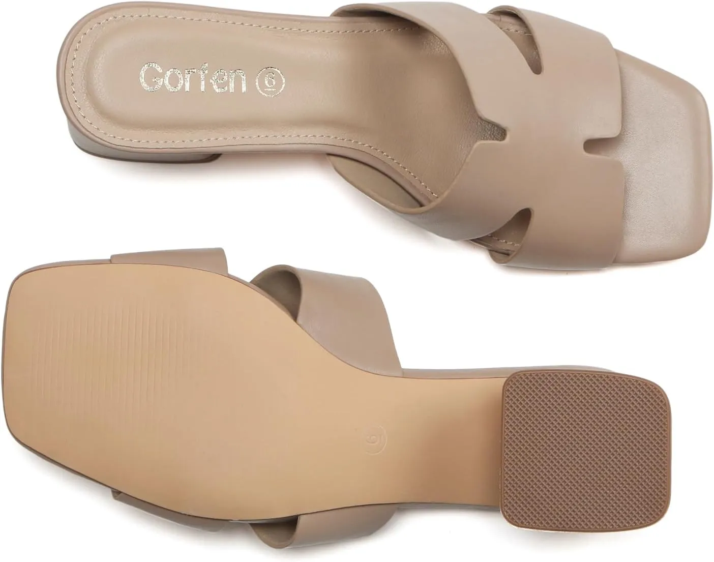Women's Square Open Toe Sandals Low Block Chunky Heel Slip on Comfortable Casual Sandals for Daily Wear