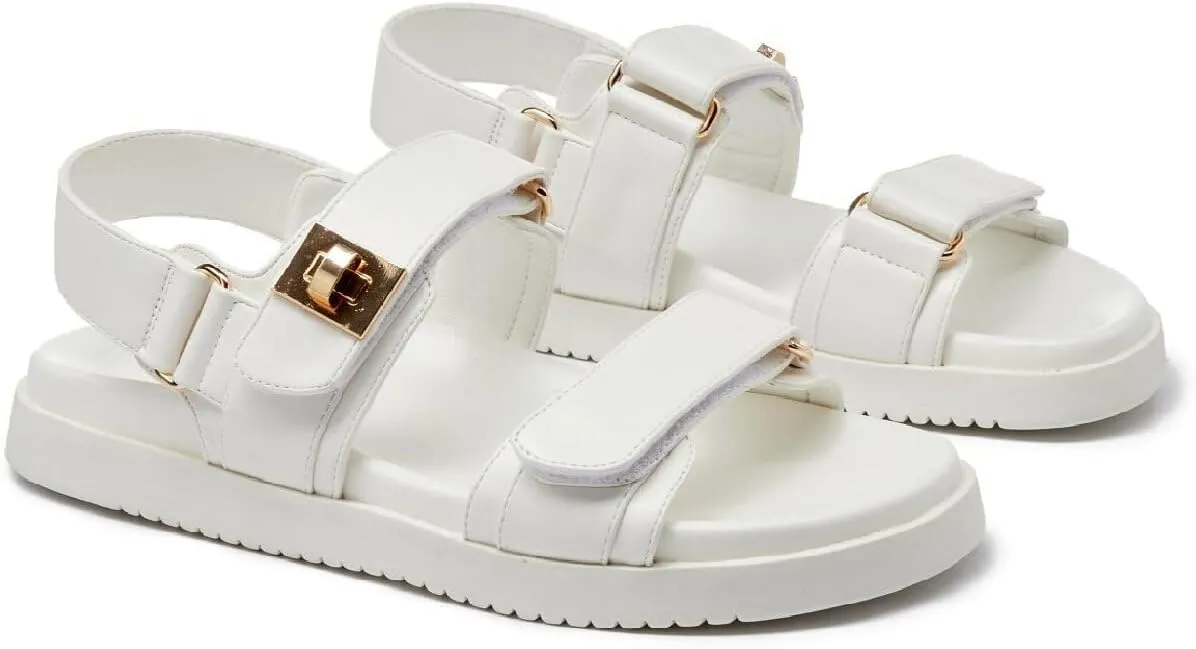 Womens Summer Sandals Casual Adjustable Arch Support Comfortable Thick Sole Flat Sandals