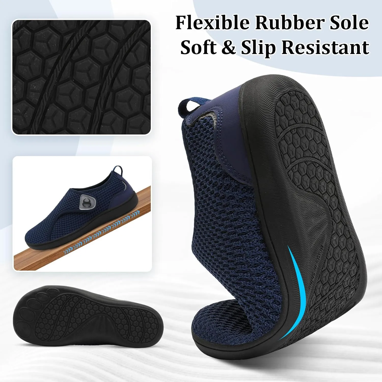 Womens Walking Shoes Comfortable Wide Diabetic Shoes Adjustable Zero Drop Edema Shoe Breathable Neuropathy Nursing Shoes Casual Wide Width Sneakers