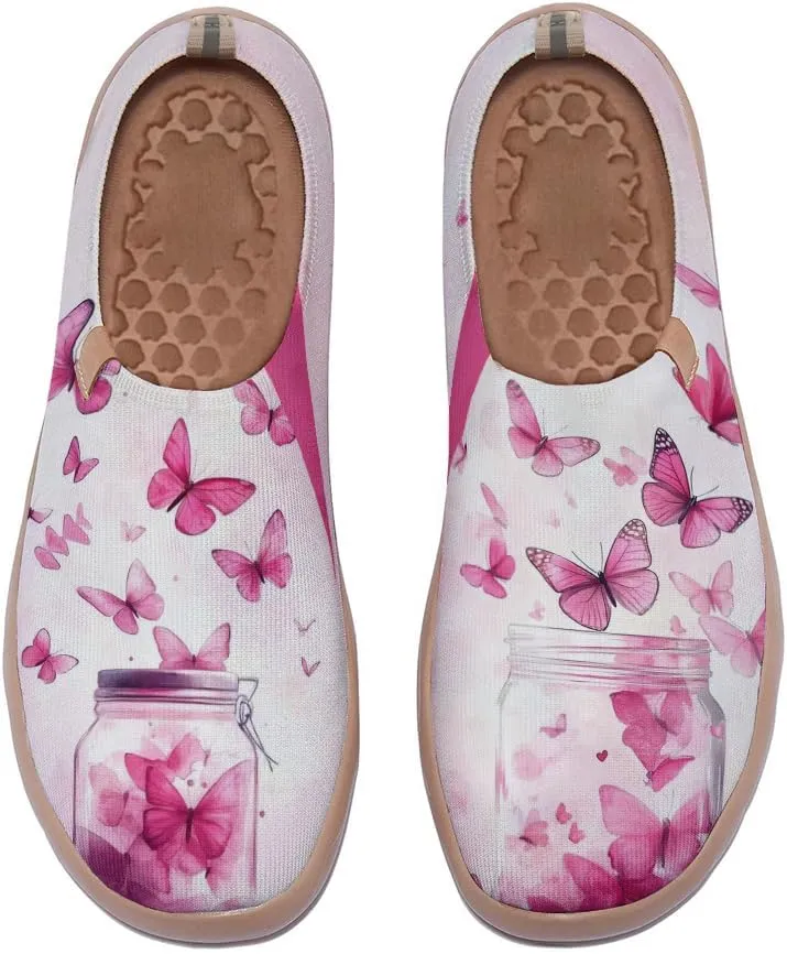 Women's Walking Sneakers Casual Slip On Loafers Comfort Knitted Travel Painted Shoes