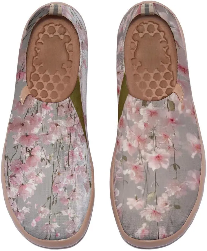 Women's Walking Sneakers Knitted Travel Painted Shoes Lightweight Casual Slip On Loafers