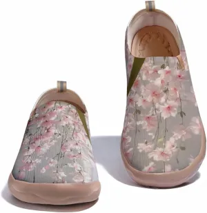 Women's Walking Sneakers Knitted Travel Painted Shoes Lightweight Casual Slip On Loafers