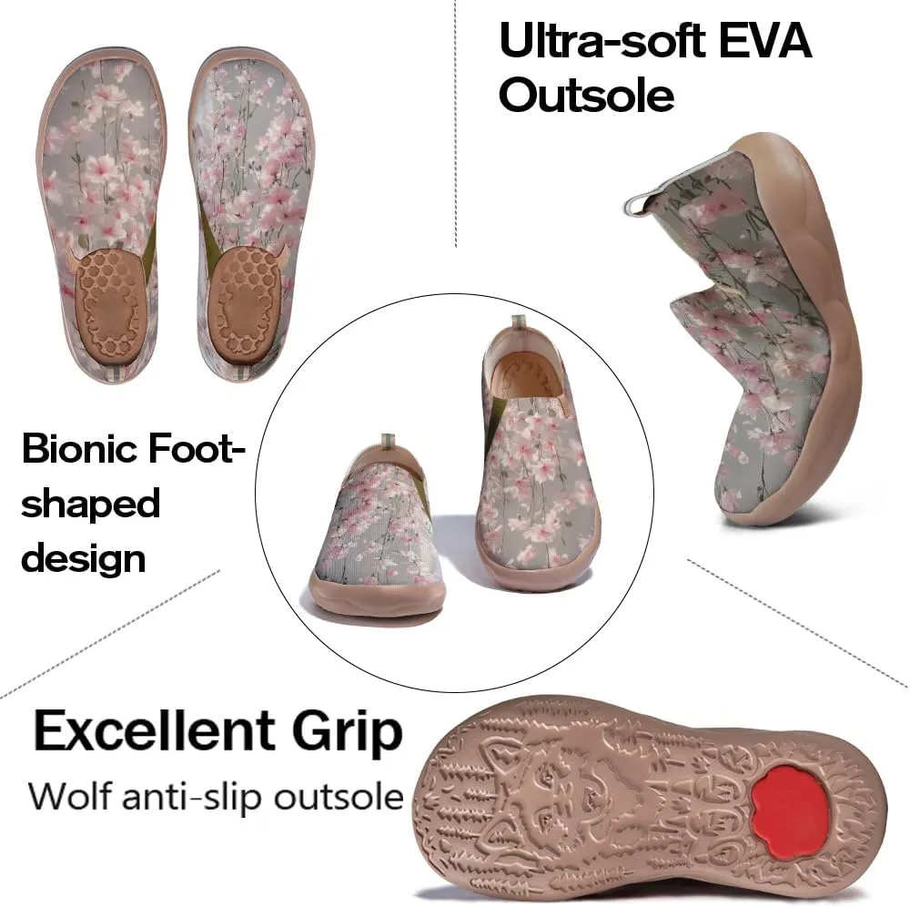Women's Walking Sneakers Knitted Travel Painted Shoes Lightweight Casual Slip On Loafers