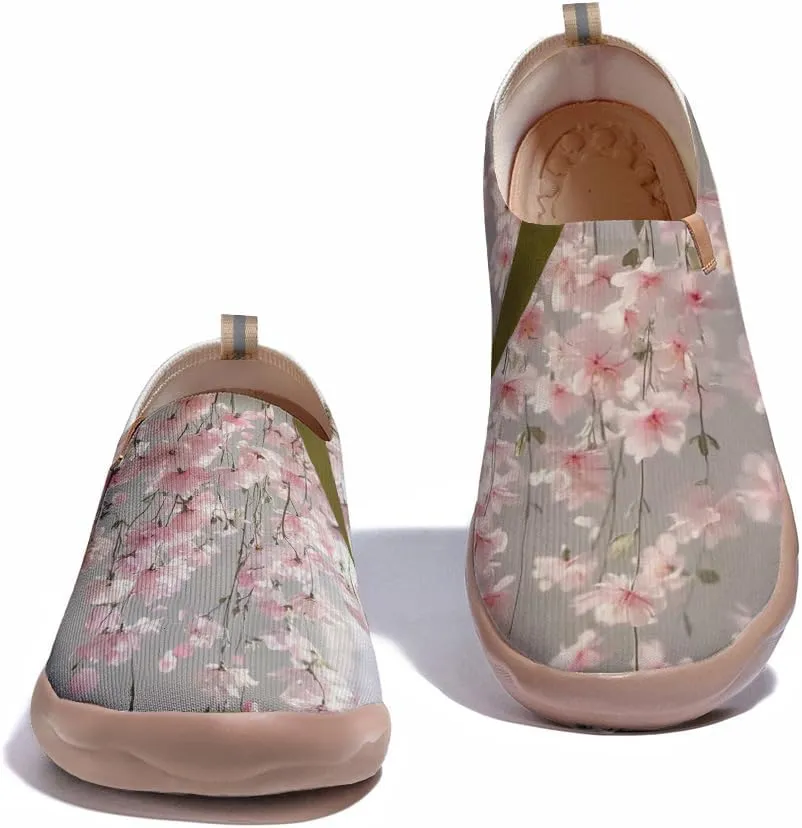Women's Walking Sneakers Knitted Travel Painted Shoes Lightweight Casual Slip On Loafers