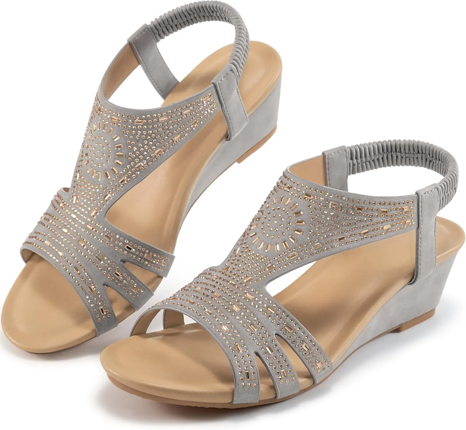 Womens Wedge Sandals Platform - Soft Open Toe Wedge Sandals Women Dressy Summer - Fashion Ladies Party Wedges