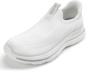 Women's Wide Toe Box Sneakers | Slip-On Hands Free Walking Shoes | Light Breathable Tennis & Gym Shoes for Wide Feet | Running Workout Athletic Trainers