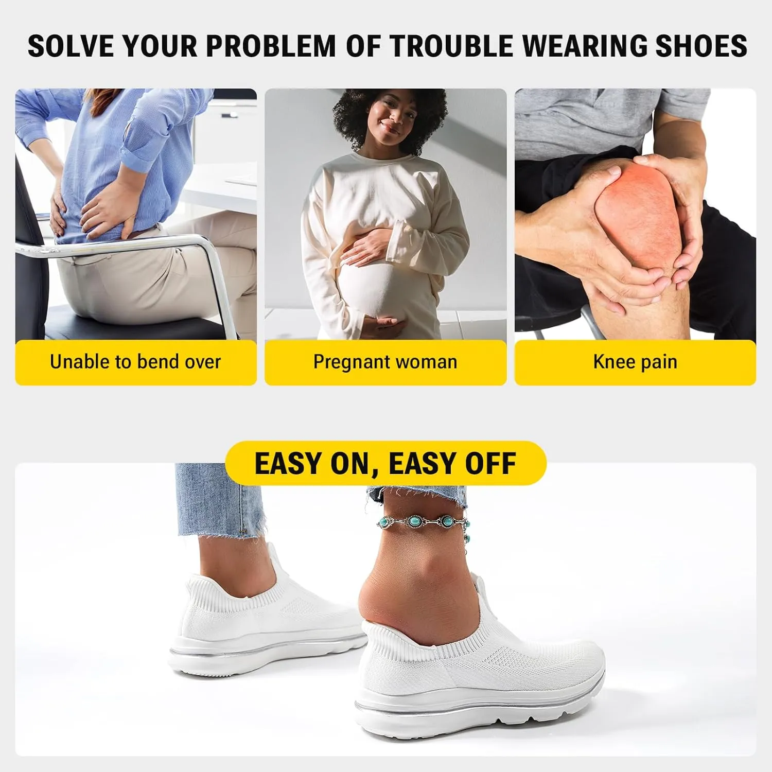 Women's Wide Toe Box Sneakers | Slip-On Hands Free Walking Shoes | Light Breathable Tennis & Gym Shoes for Wide Feet | Running Workout Athletic Trainers