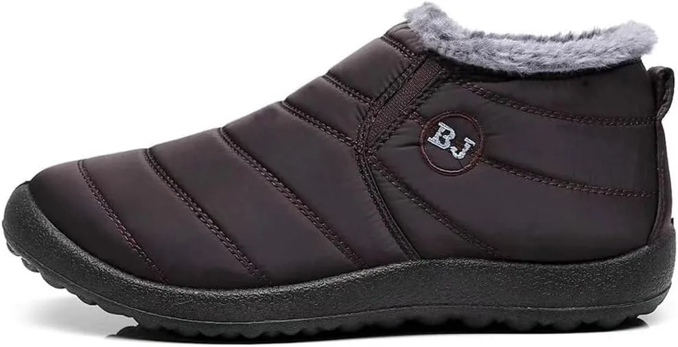 Women's Winter Snow Boots Ankle Booties Slip-Ons Shoes Lightweight Waterproof Warm Fur Lining