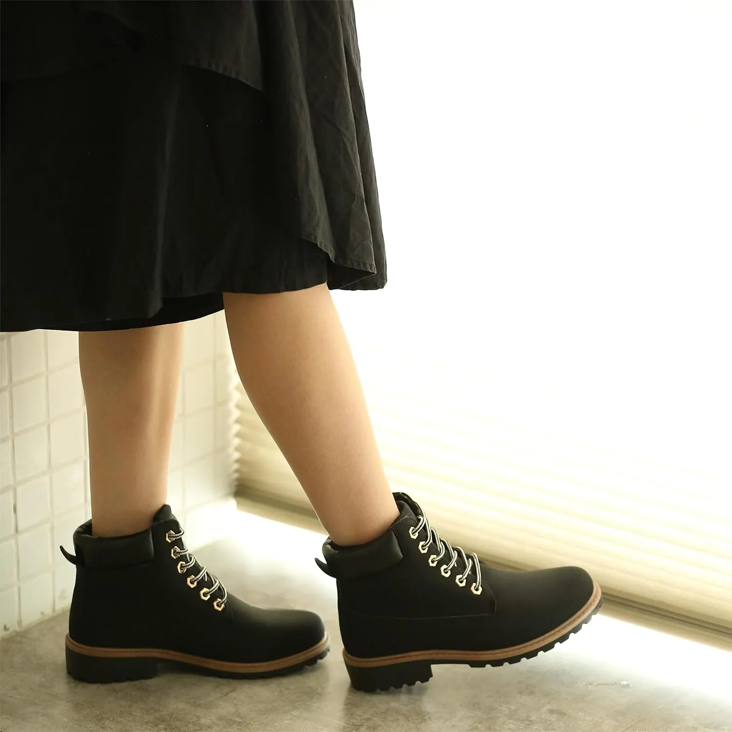 Women's Work Boots Hiking - Waterproof Outdoor Construction Motorcycle Combat