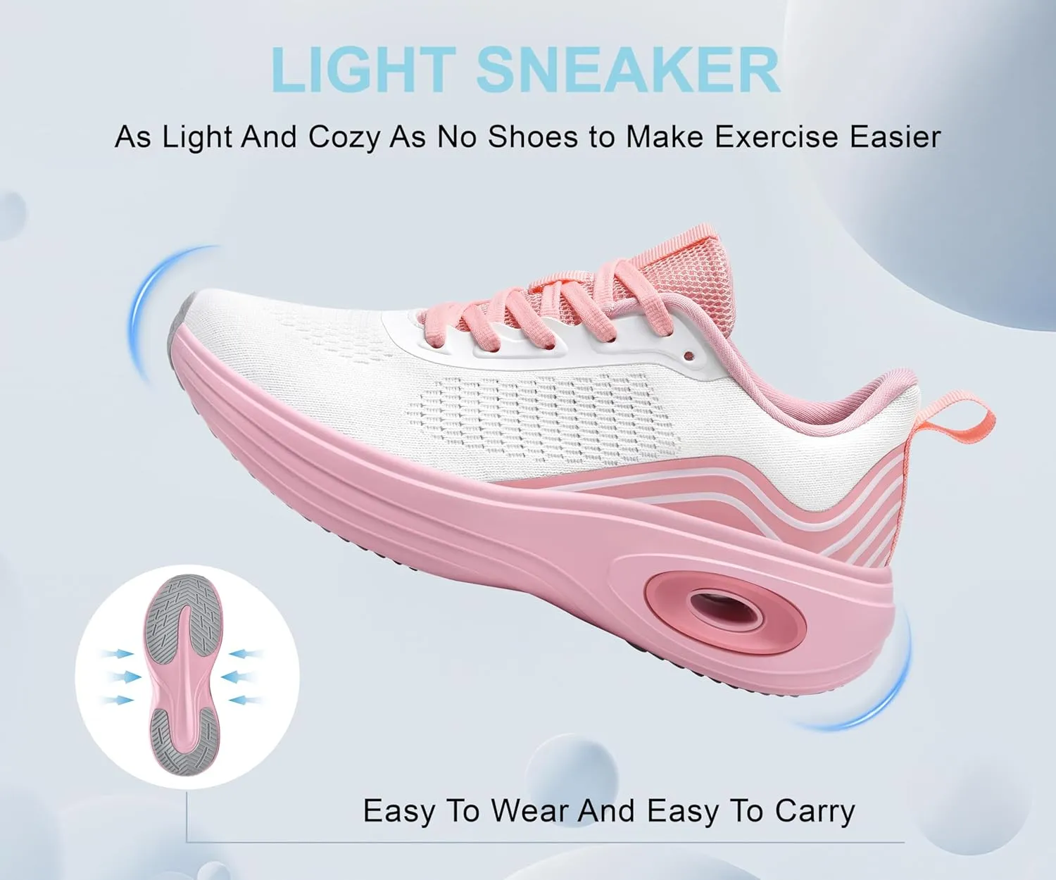 Wondamo Women's Walking Running Shoes Cushioning Lightweight Athletic Shoes Comfortable Supportive Non Slip Tennis Gym Workout Trainning Sneakers