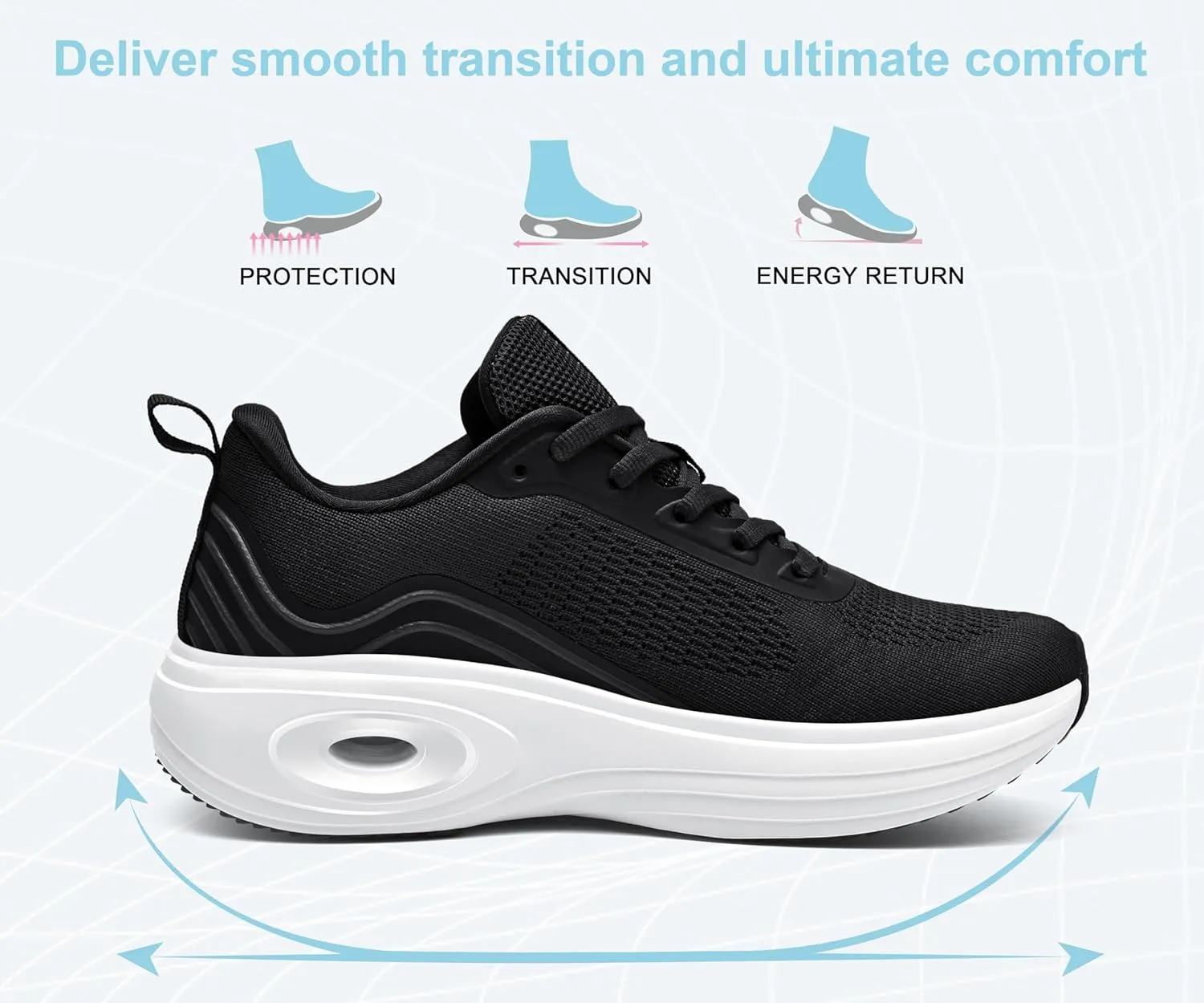 Wondamo Women's Walking Running Shoes Cushioning Lightweight Athletic Shoes Comfortable Supportive Non Slip Tennis Gym Workout Trainning Sneakers