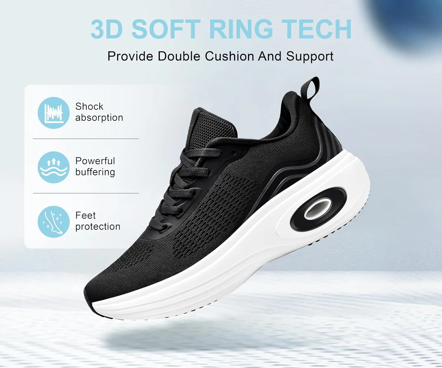 Wondamo Women's Walking Running Shoes Cushioning Lightweight Athletic Shoes Comfortable Supportive Non Slip Tennis Gym Workout Trainning Sneakers