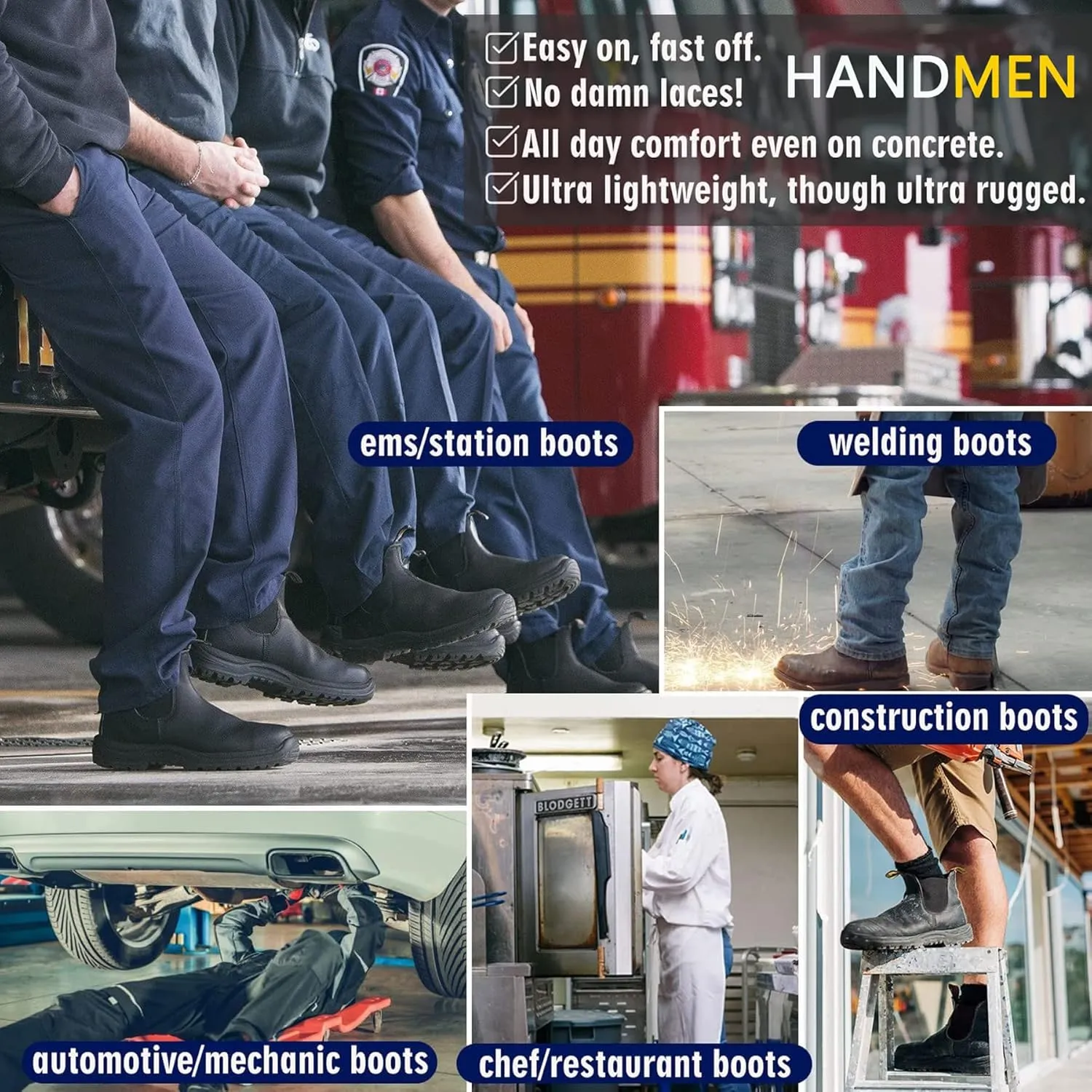 Work Boots for Men, Composite/Soft Toe Waterproof Working Boots, Slip Resistant Anti-Static Slip-on Safety Working Shoes 8 9 10 11 12 13