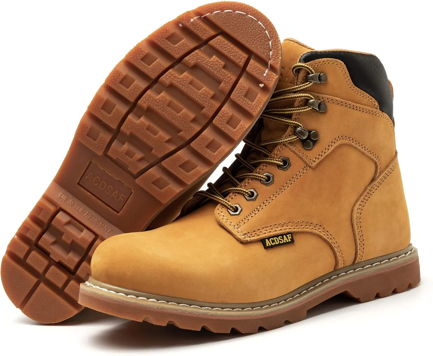 Work Boots for Men Waterproof Comfortable Anti-Fatigue Soft Toe Working Shoes Slip Resistant Construction Safety Work Boots