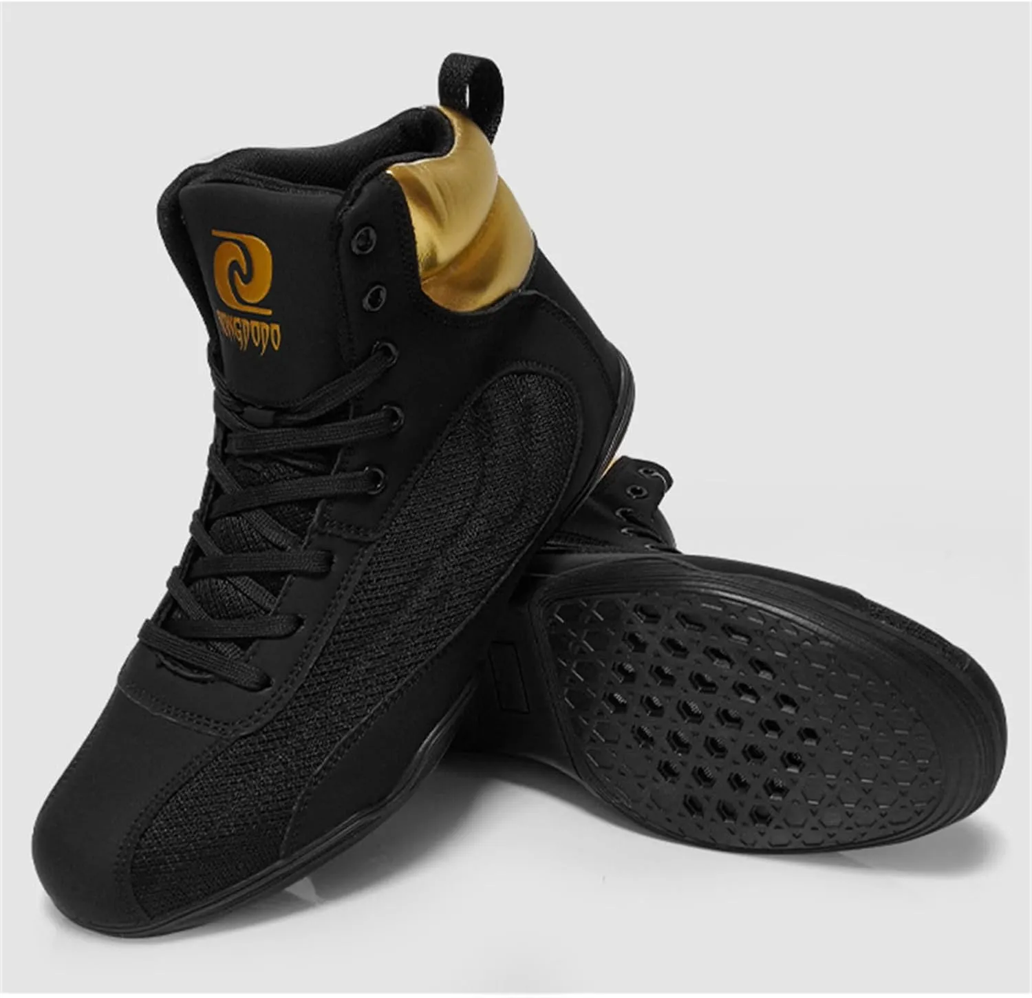 Wrestling Footwear, Pro Boxing Shoes for Men, Breathable MMA Footwear Anti-Slip Durable Sole