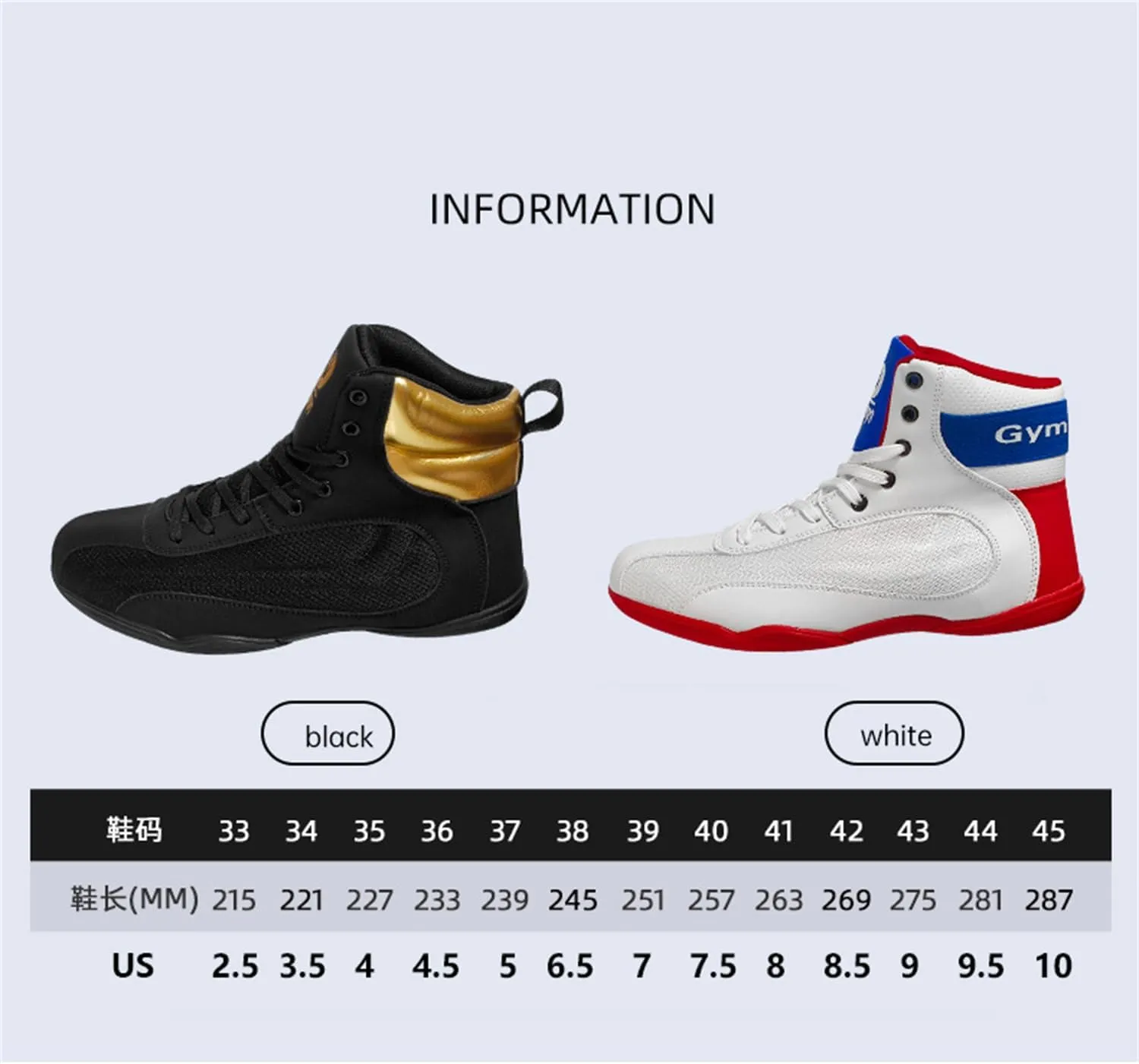 Wrestling Footwear, Pro Boxing Shoes for Men, Breathable MMA Footwear Anti-Slip Durable Sole