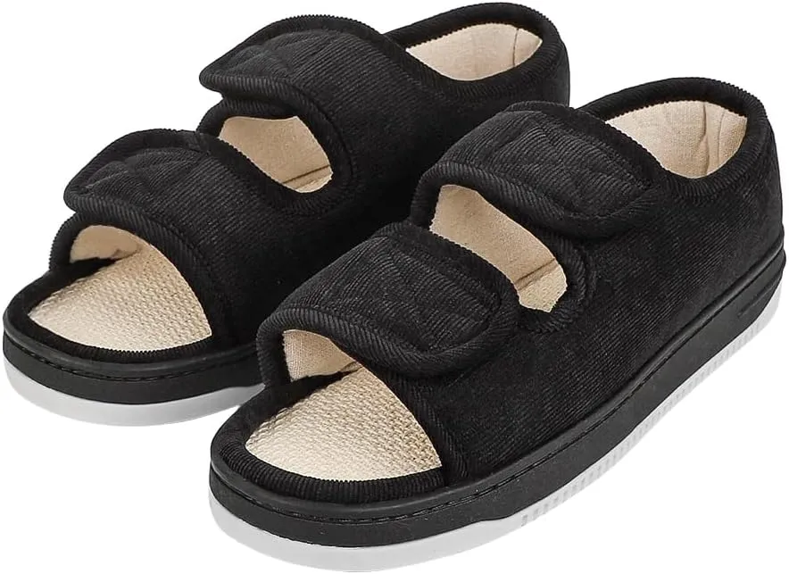 XGOPTS Diabetic Sandals for Women Men Extra Wide Width Summer Edema Swollen Slippers Adjustable Open Toe Surgical Shoes Anti-skid Breathable Orthopedic Footwear Memory Foam Soft Elderly Sandals