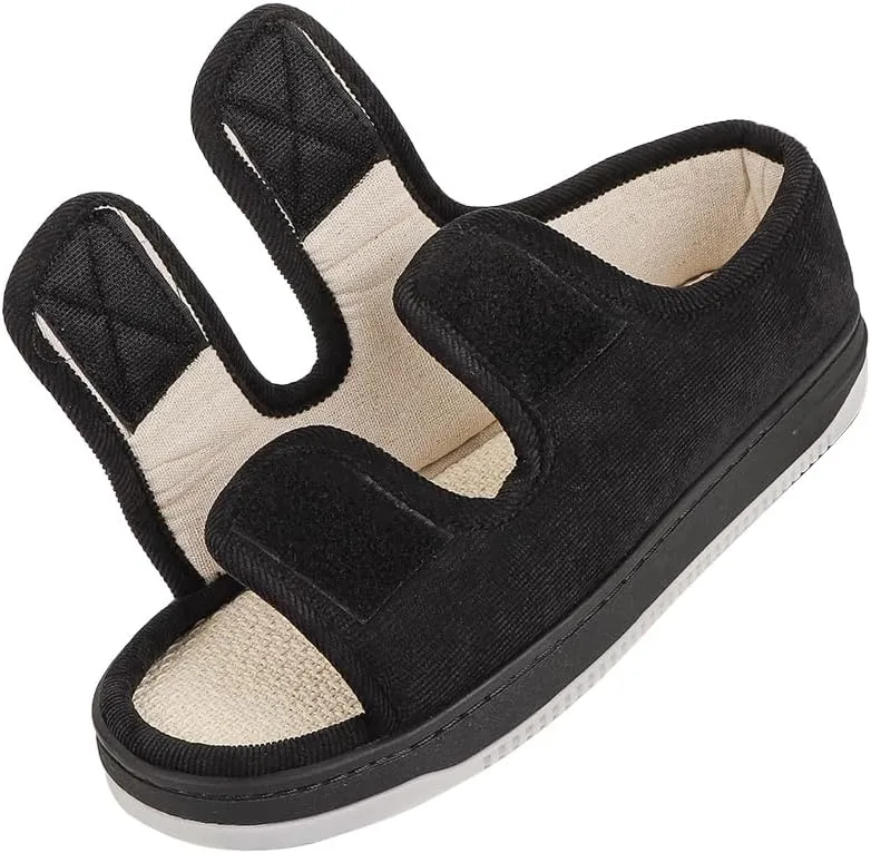 XGOPTS Diabetic Sandals for Women Men Extra Wide Width Summer Edema Swollen Slippers Adjustable Open Toe Surgical Shoes Anti-skid Breathable Orthopedic Footwear Memory Foam Soft Elderly Sandals