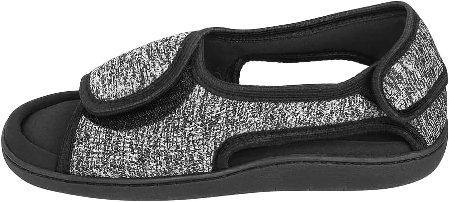 XGOPTS Men’s Open Toe Breathable Diabetic Sandals Extra Wide Width Adjustable Edema Shoes for Swollen Feet Elderly Summer Soft Memory Foam Surgical Shoes Orthopedic Footwear