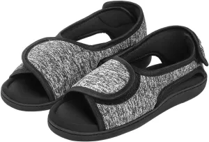 XGOPTS Men’s Open Toe Breathable Diabetic Sandals Extra Wide Width Adjustable Edema Shoes for Swollen Feet Elderly Summer Soft Memory Foam Surgical Shoes Orthopedic Footwear