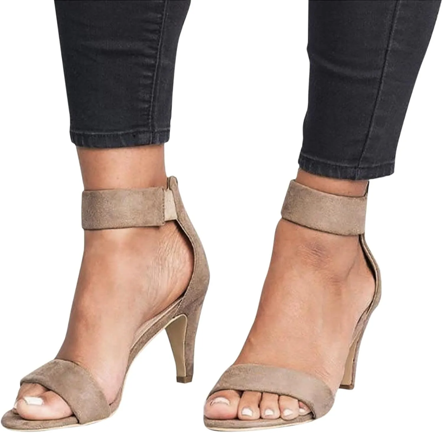 Yanzhenglip Sandals Women Fashion Heels, Women'S Sexy High Heel Sandals Open Toe Pointed Party Sandals, Summer Dressy Low Heel Sandals Hollowed Out Comfortable