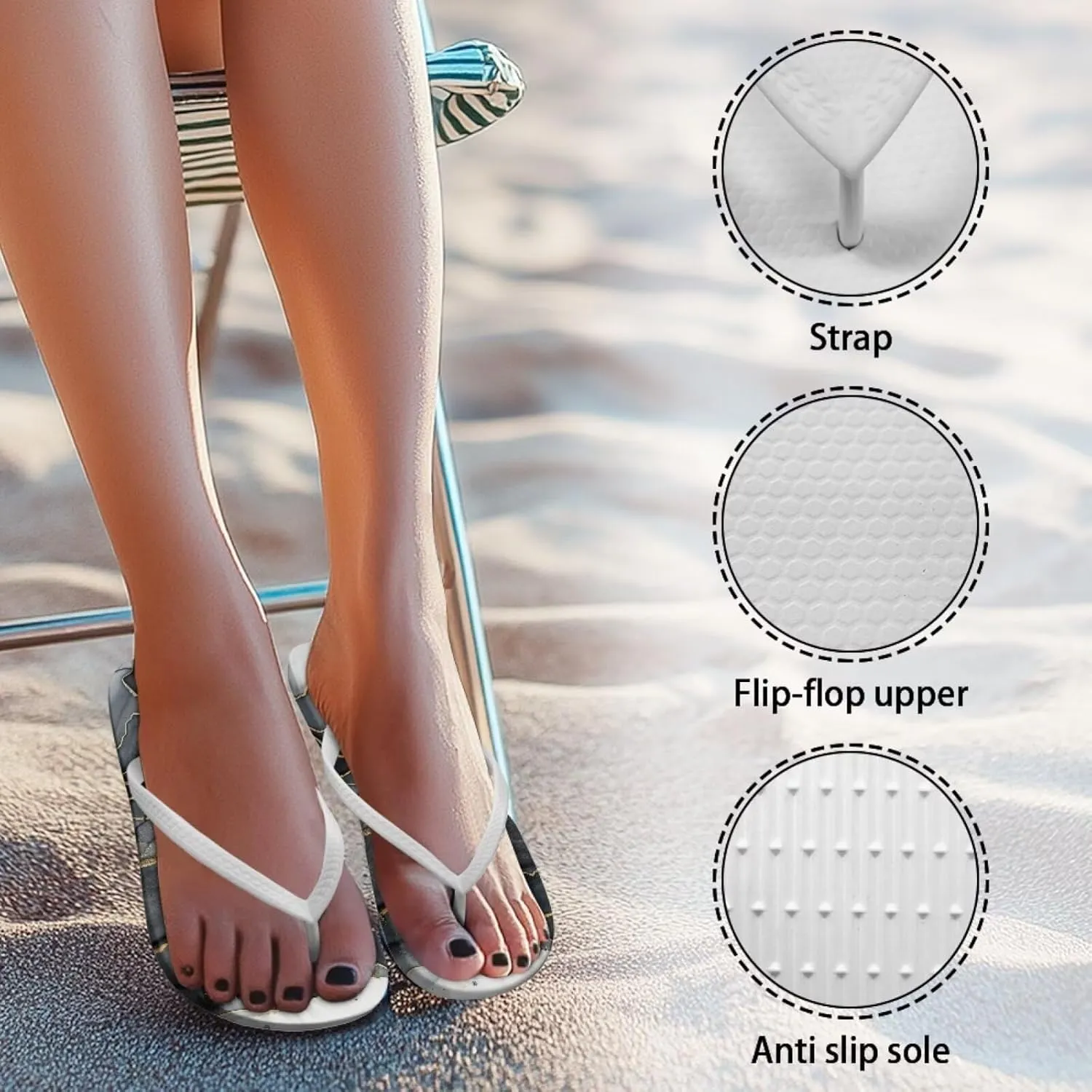 Yoga Mat Flip Flops for Women Sand Beach Thong Slide Sandal Athletic Gym Office Non Slip Shower Shoes