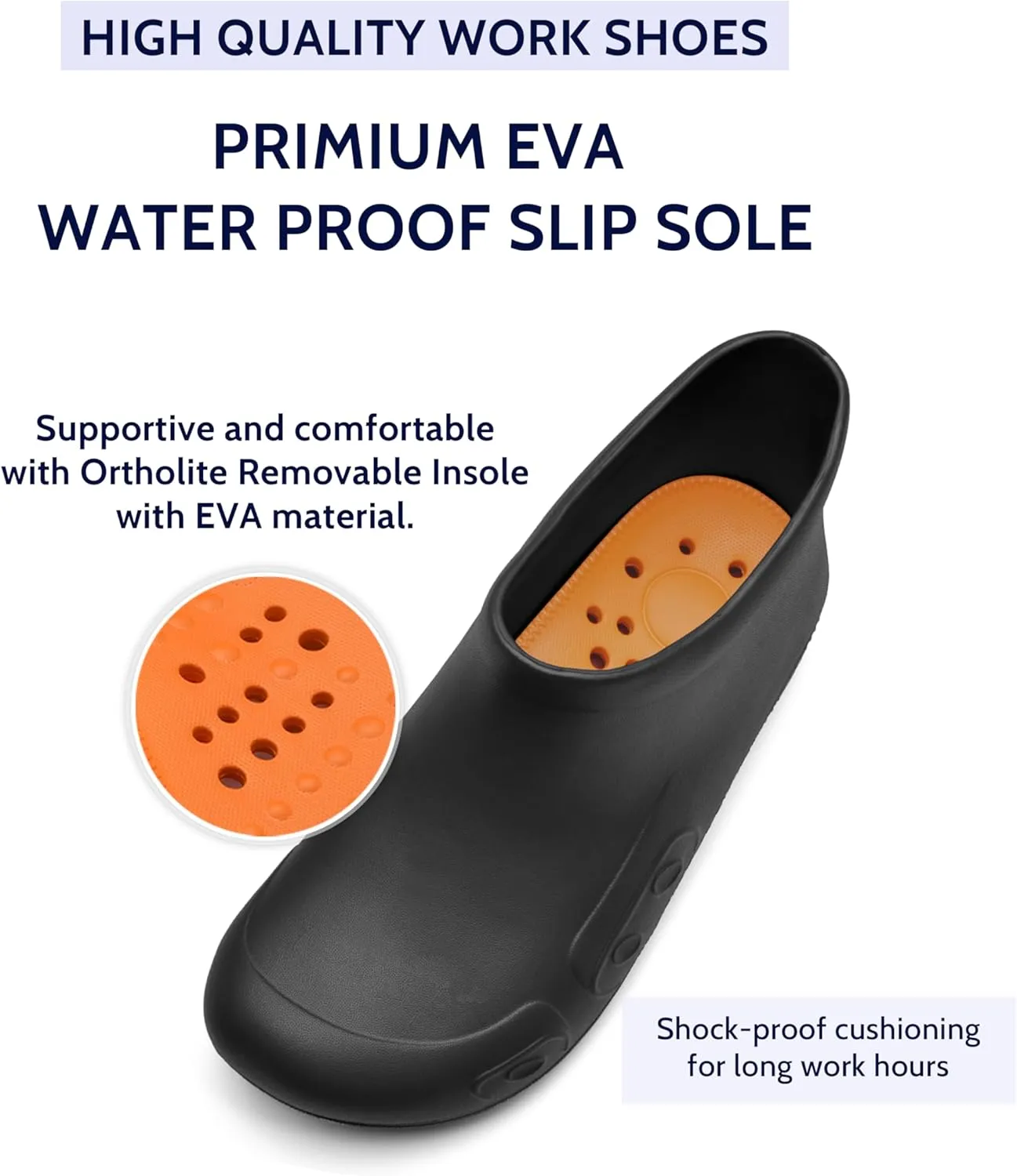YUNGPRIME Unisex Adults Hiking/Climbing Enthusiasts Waterproof Slip-Resistant Work Shoes, Black, One Size, Round Toe, Outdoor, Comfort, Casual, All Seasons, Water Shoes