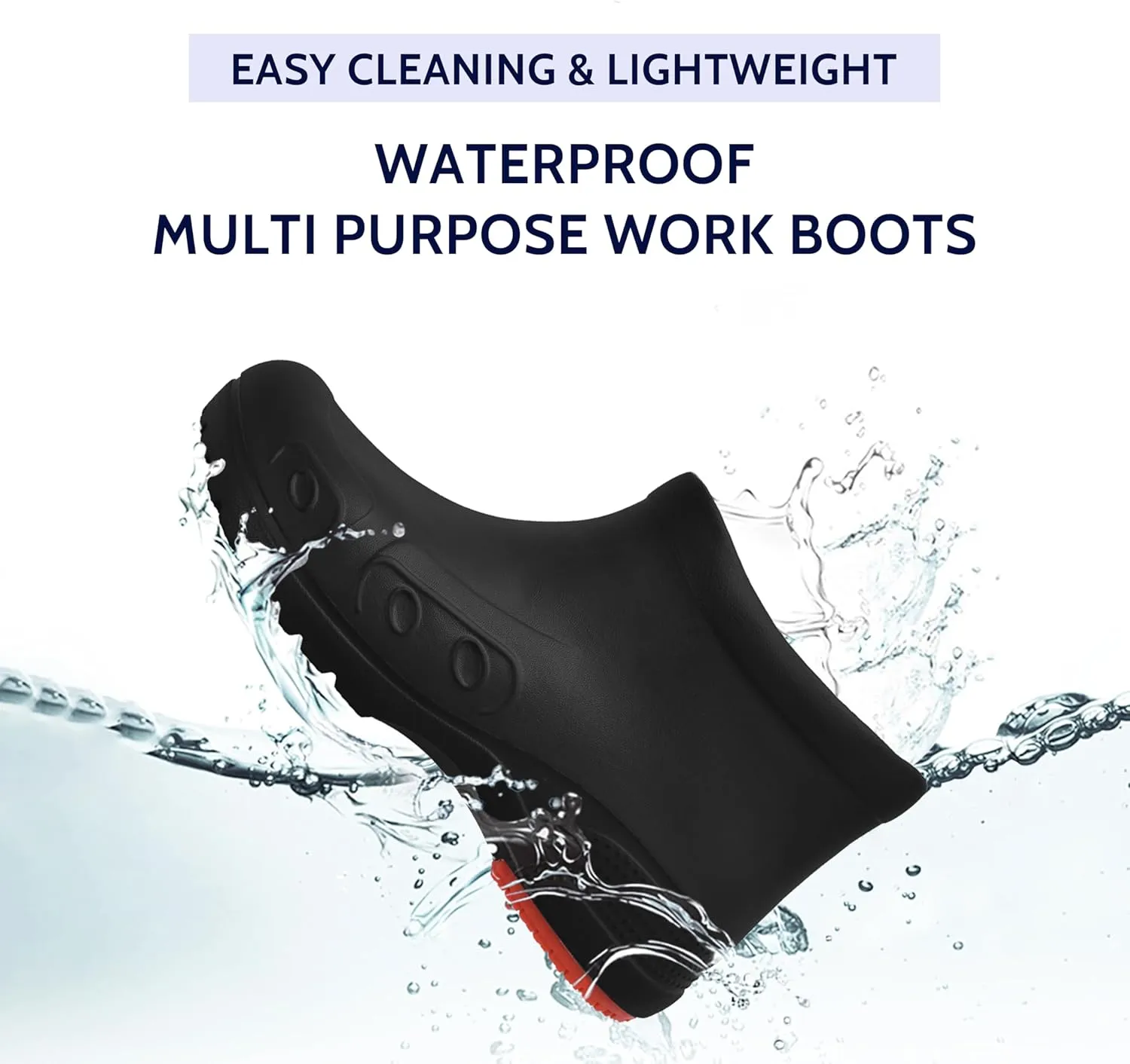 YUNGPRIME Unisex Adults Hiking/Climbing Enthusiasts Waterproof Slip-Resistant Work Shoes, Black, One Size, Round Toe, Outdoor, Comfort, Casual, All Seasons, Water Shoes