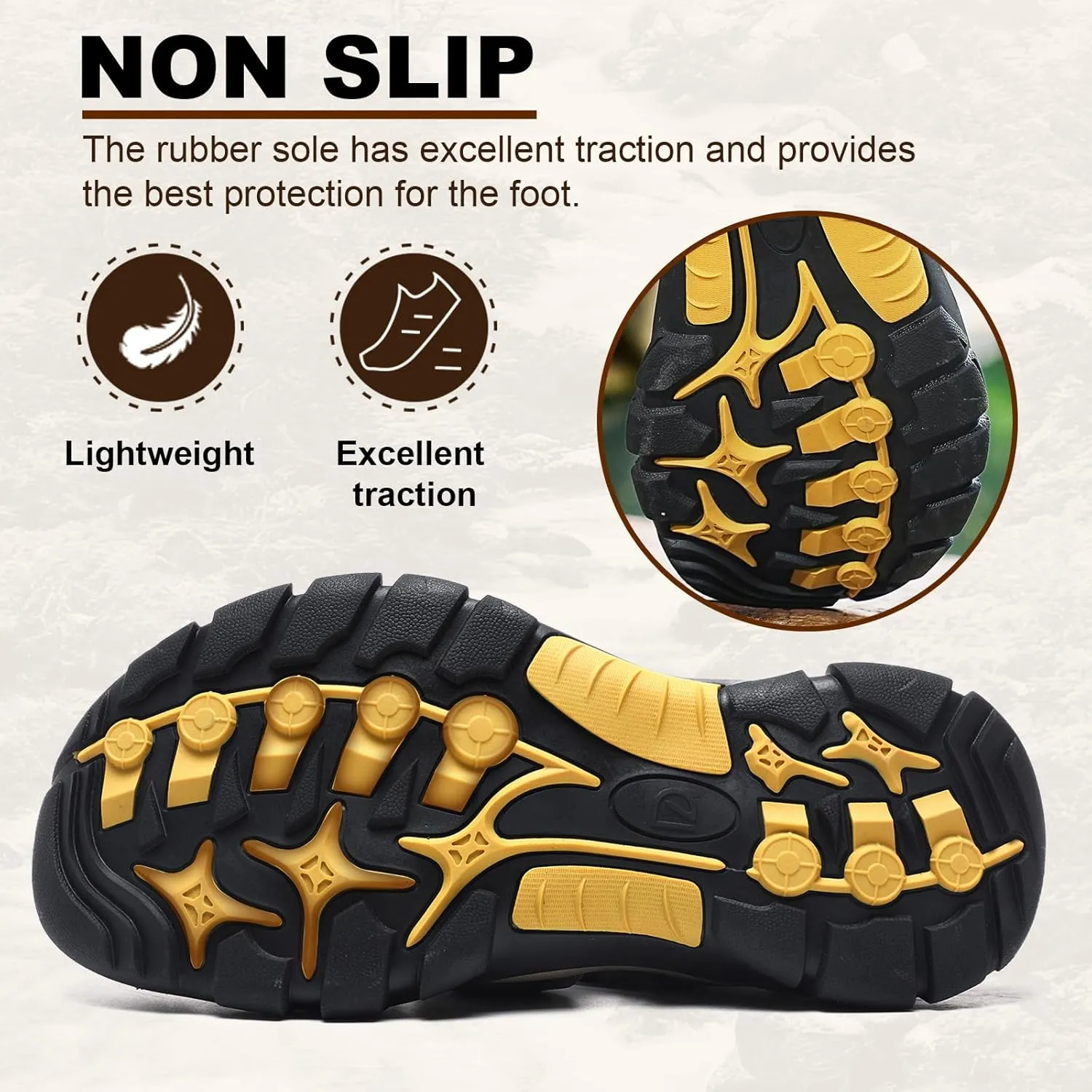 ziitop Mens Hiking Sandals Closed Toe Athletic Sport Sandals Leather Athletic Lightweight Trail Walking Casual Water Shoes