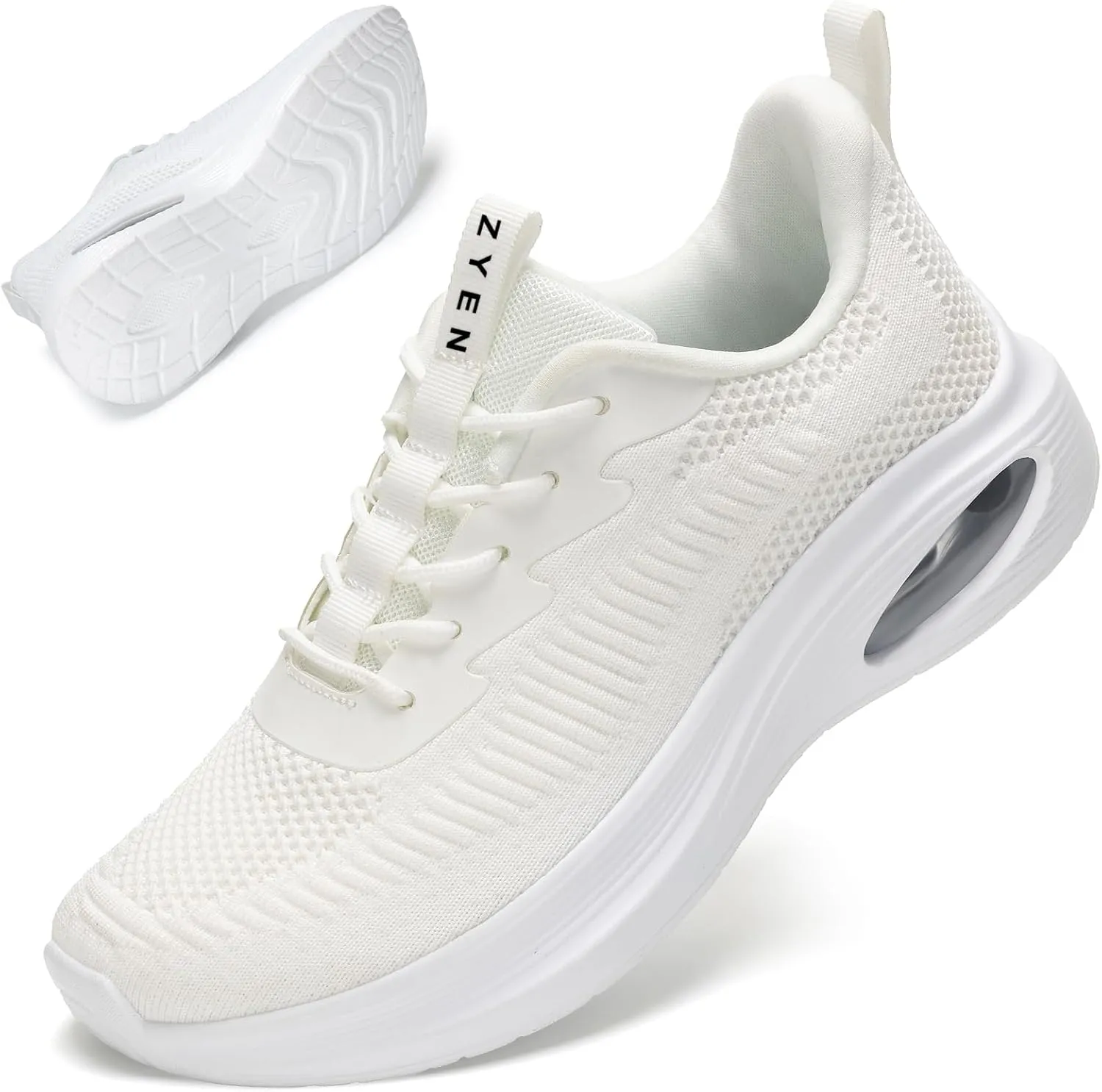 ZYEN Wide Toe Box Shoes Women Air Cushion Road Running Shoes Extra Wide Width Sneakers Arch Support Gym Athletic Tennis Sneakers Lightweight Breathable Walking Shoes