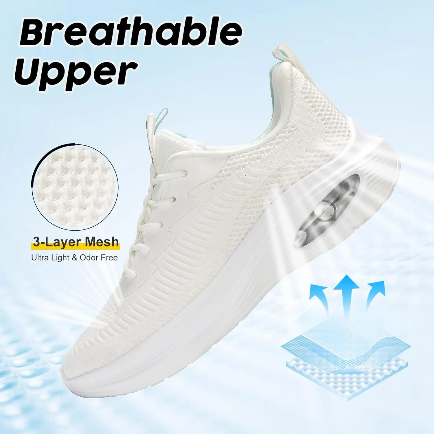 ZYEN Wide Toe Box Shoes Women Air Cushion Road Running Shoes Extra Wide Width Sneakers Arch Support Gym Athletic Tennis Sneakers Lightweight Breathable Walking Shoes